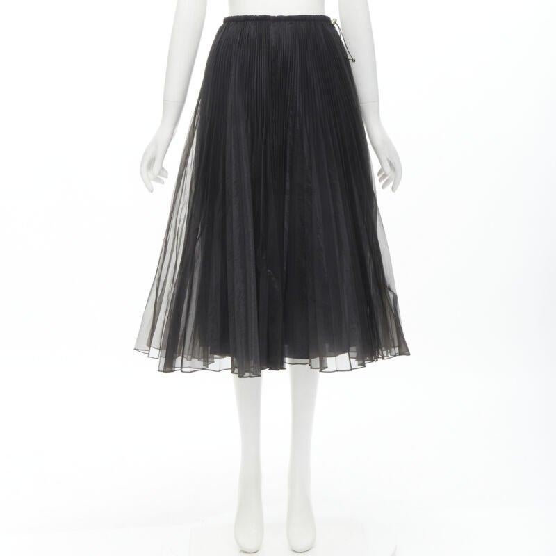 FENDI falda midi acampanada plisada con cordón en la cintura IT36 XS en venta 5