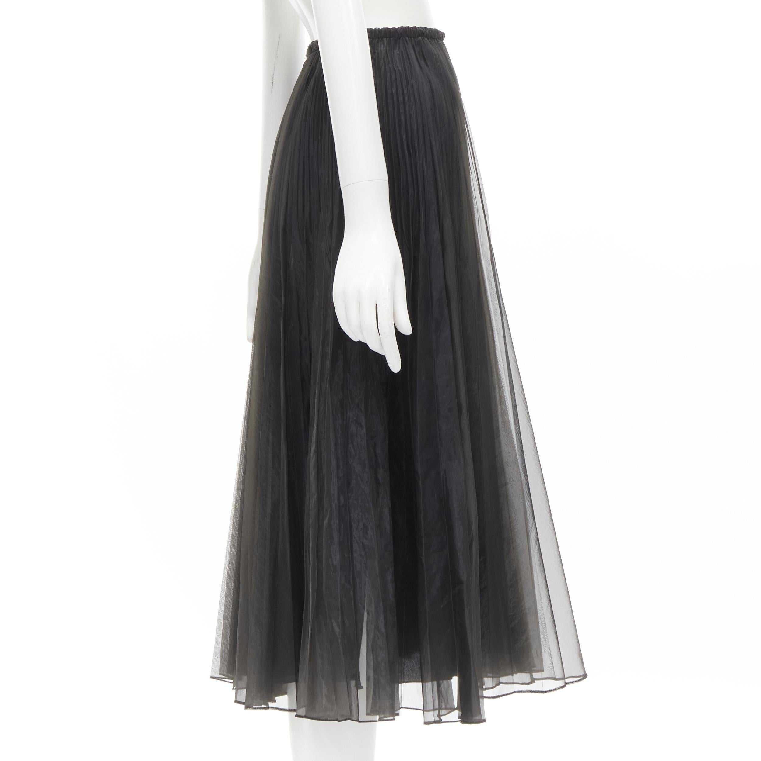 FENDI toggle drawstring waist pleated flared midi skirt IT36 XS In Excellent Condition For Sale In Hong Kong, NT
