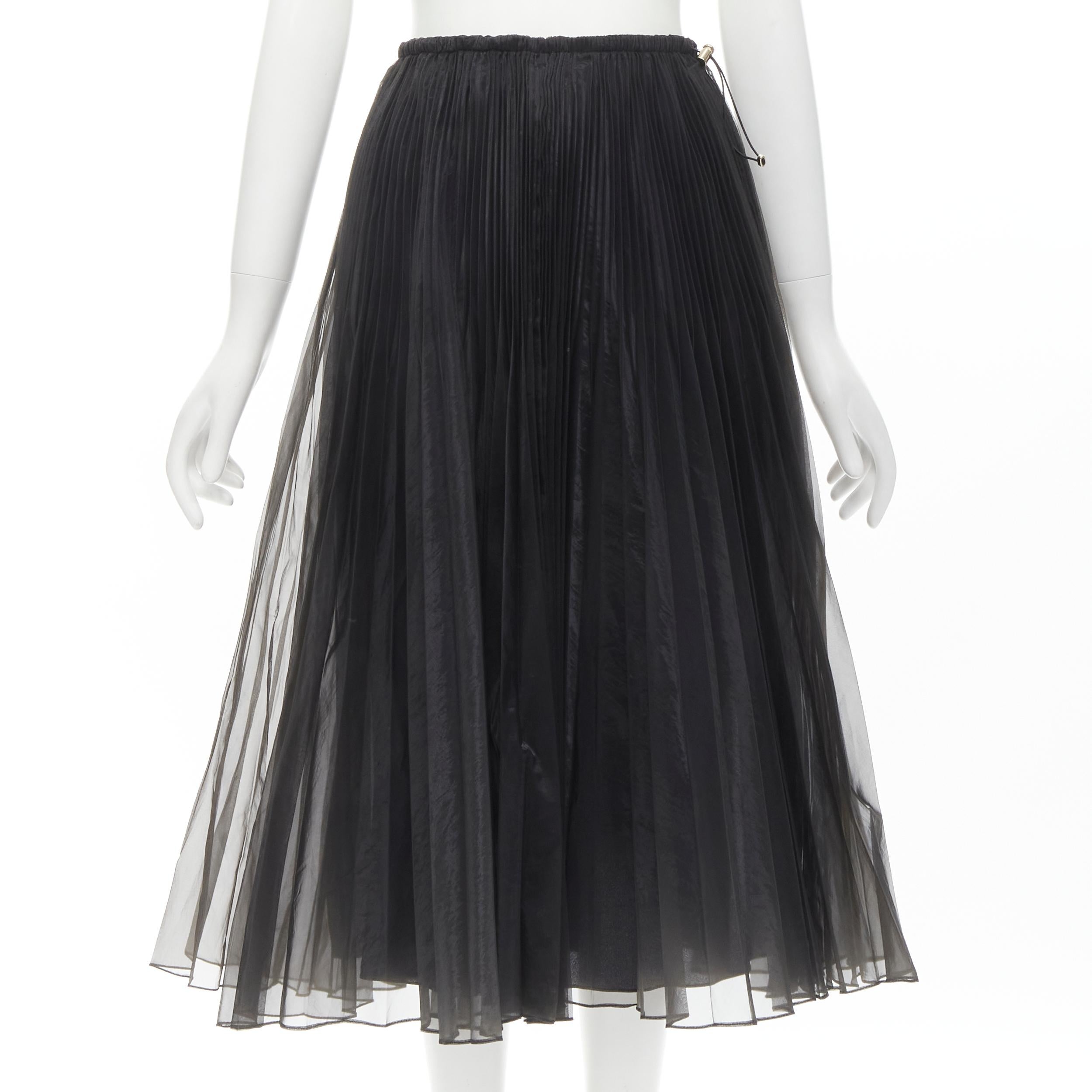 Women's FENDI toggle drawstring waist pleated flared midi skirt IT36 XS For Sale