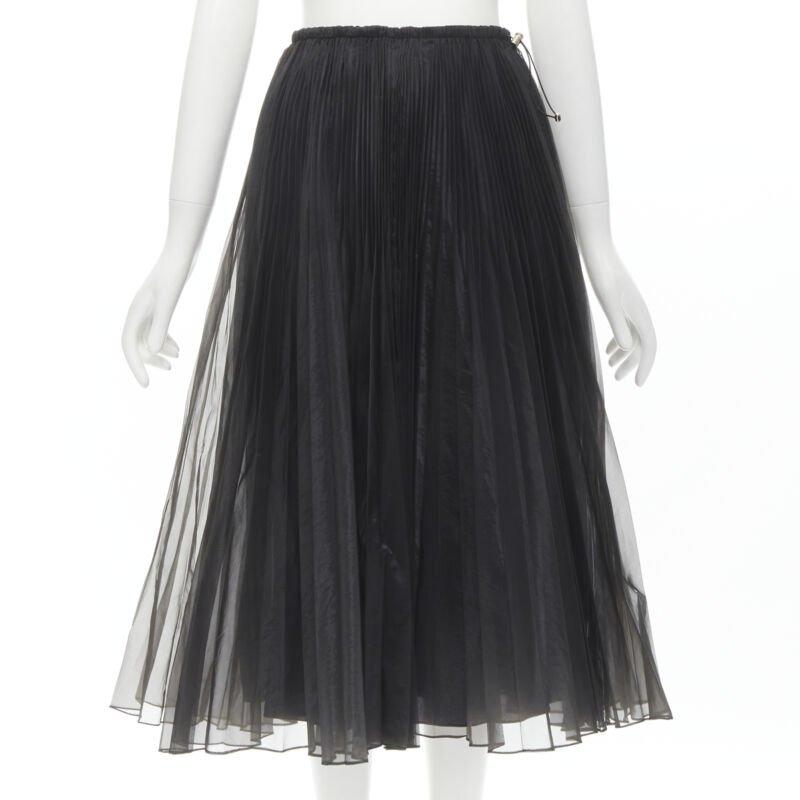De las mujeres FENDI falda midi acampanada plisada con cordón en la cintura IT36 XS en venta
