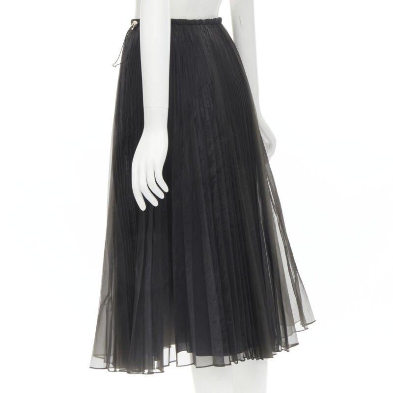 FENDI falda midi acampanada plisada con cordón en la cintura IT36 XS en venta 1