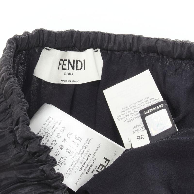 FENDI falda midi acampanada plisada con cordón en la cintura IT36 XS en venta 4