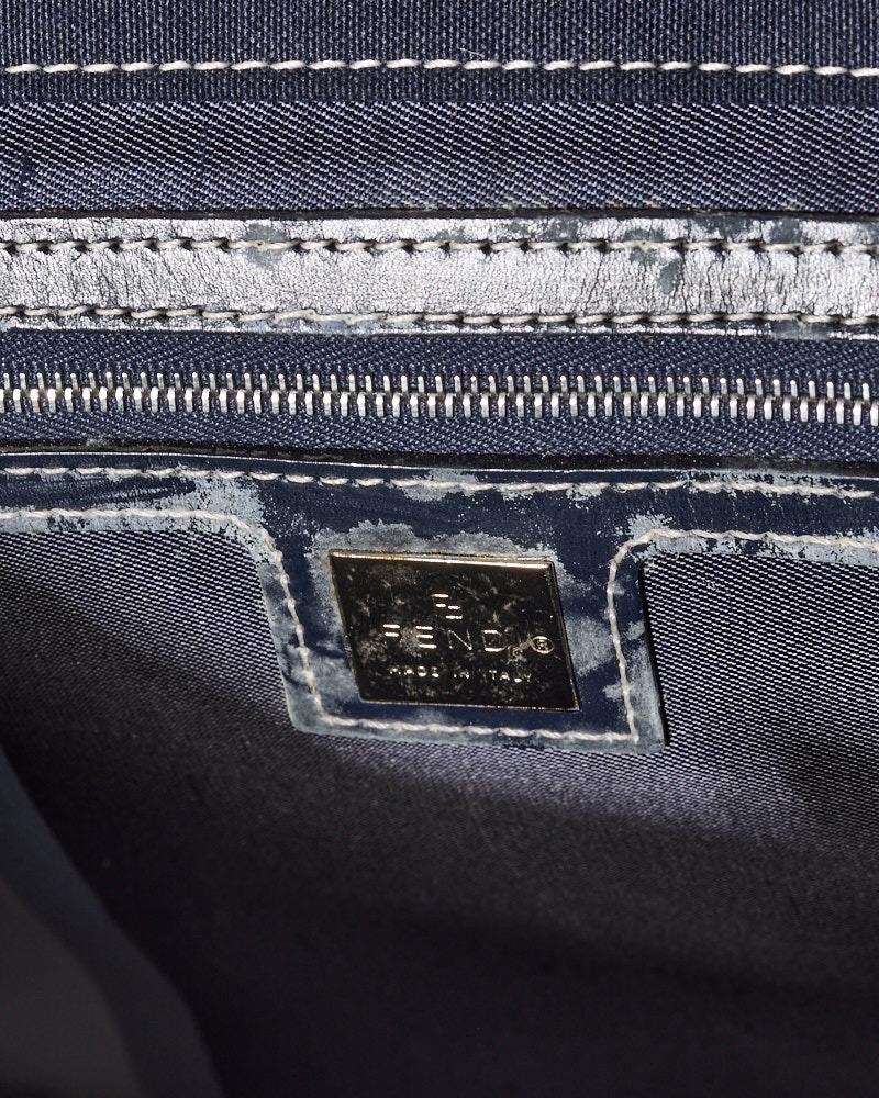 Fendi Tote Square MM Denim Blu Borsa spalla For Sale 7