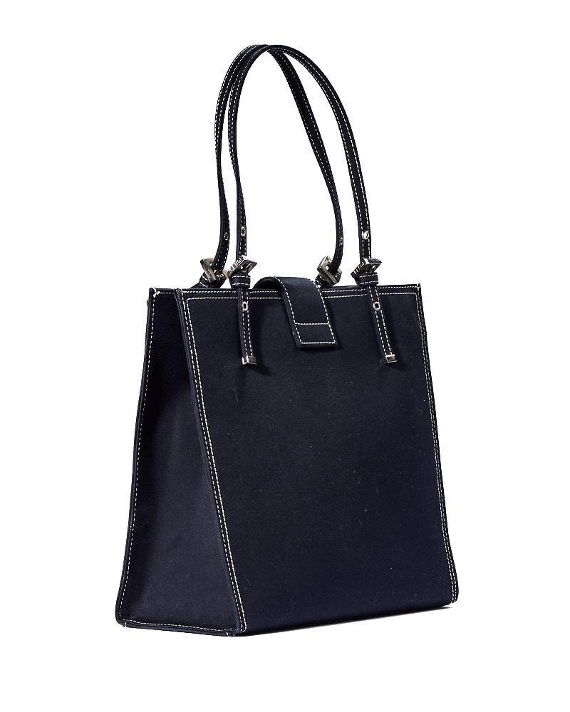 Women's Fendi Tote Square MM Denim Blu Borsa spalla For Sale
