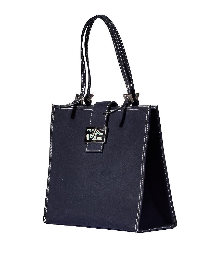 Fendi Tote Square MM Denim Blu Borsa spalla For Sale 1