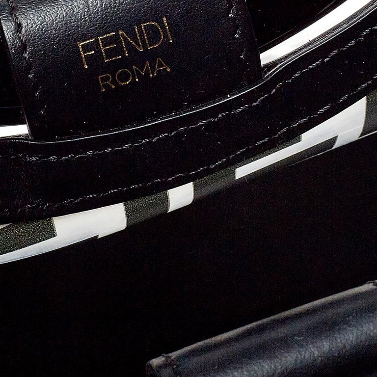Fendi Transparent/Black Zucca PVC and Leather Small Runaway Shopper ...