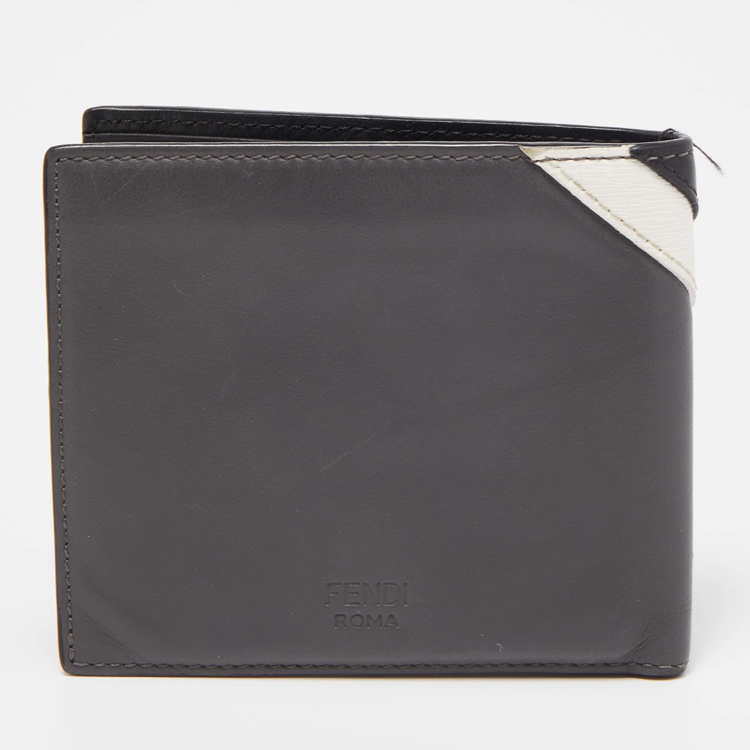 Fendi Tri Color Leather Bag Bugs Eyes Bifold Wallet For Sale 1