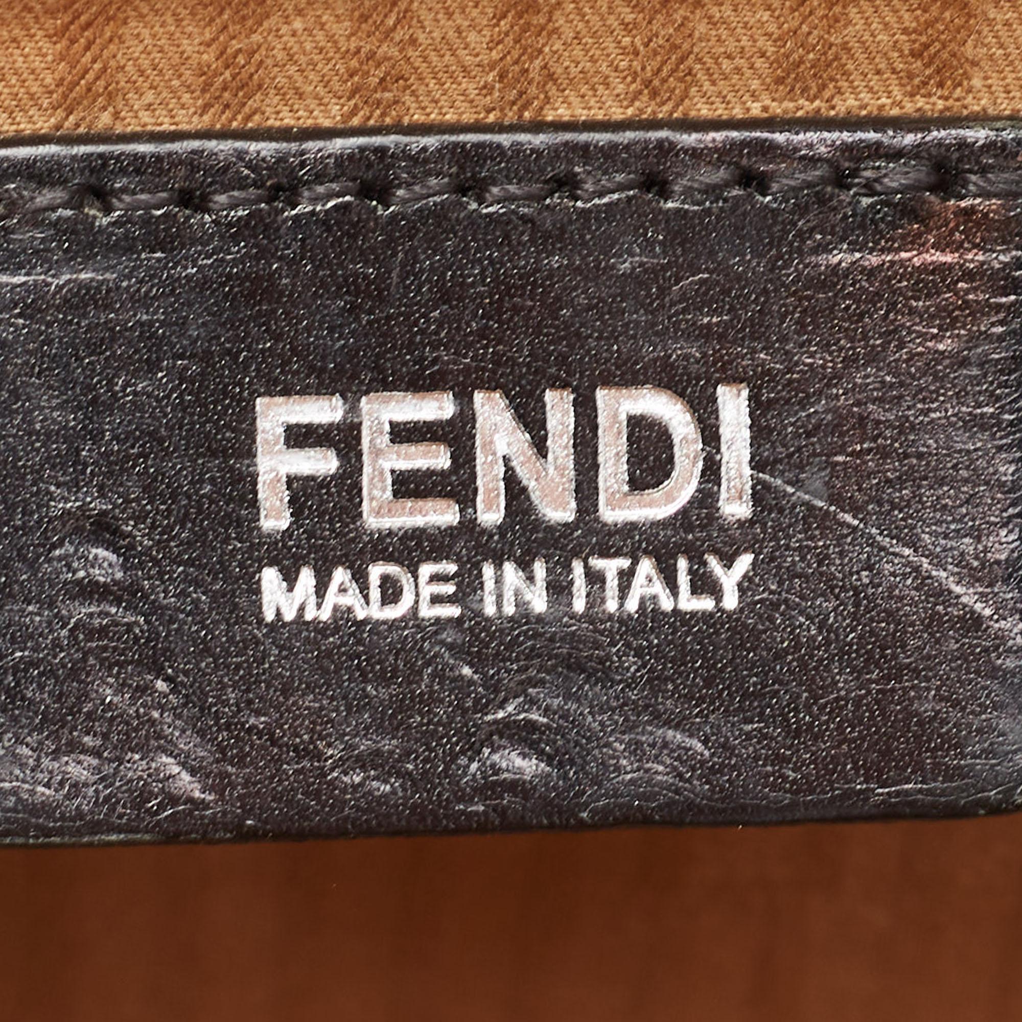 Fendi Tri Color Leather Small Demi Jour Top Handle Bag For Sale 7