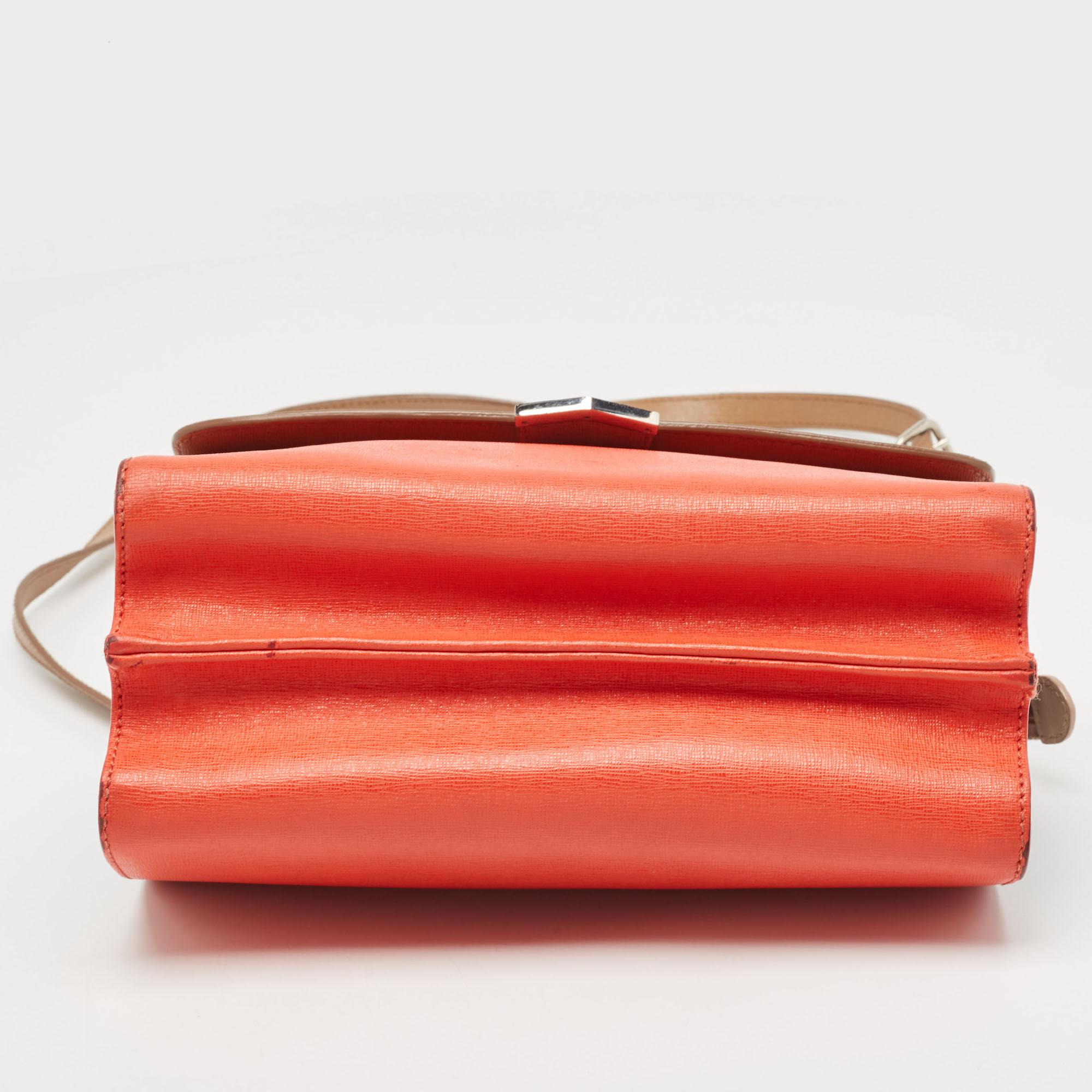 Fendi Tri Color Leather Small Demi Jour Top Handle Bag For Sale 11