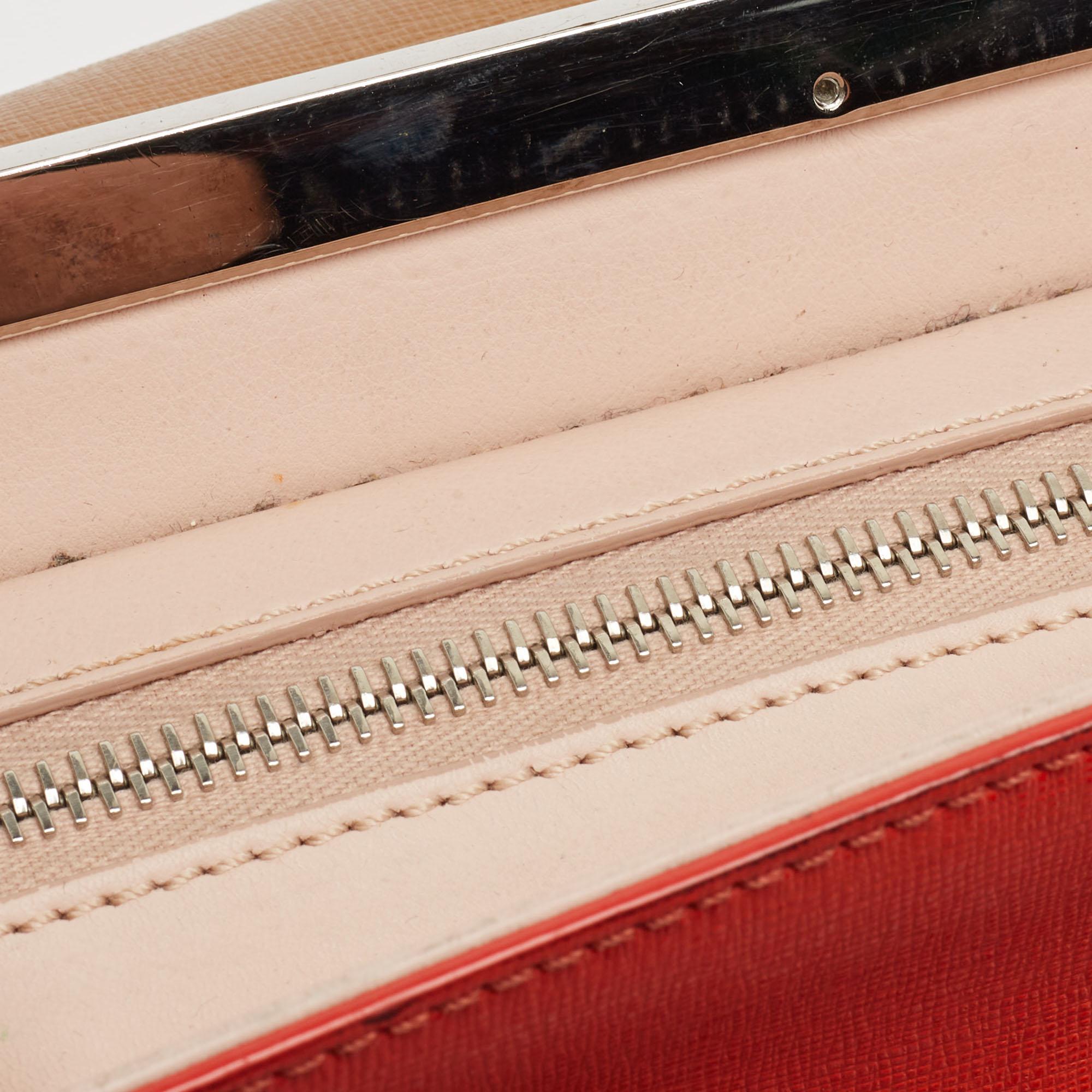 Fendi Tri Color Leather Small Demi Jour Top Handle Bag For Sale 12