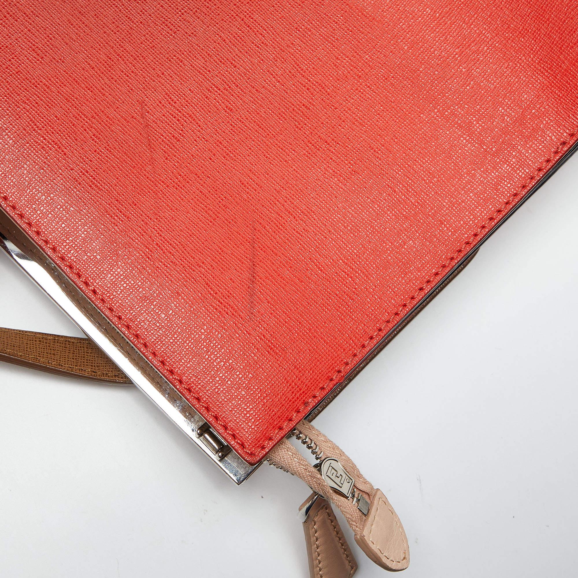 Fendi Tri Color Leather Small Demi Jour Top Handle Bag For Sale 1
