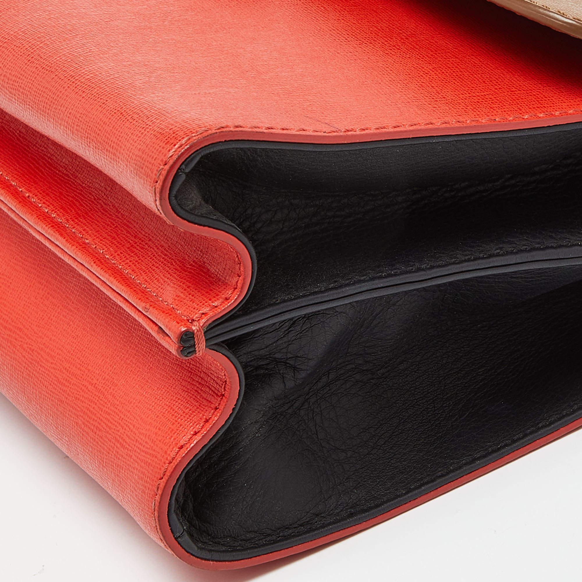 Fendi Tri Color Leather Small Demi Jour Top Handle Bag For Sale 4