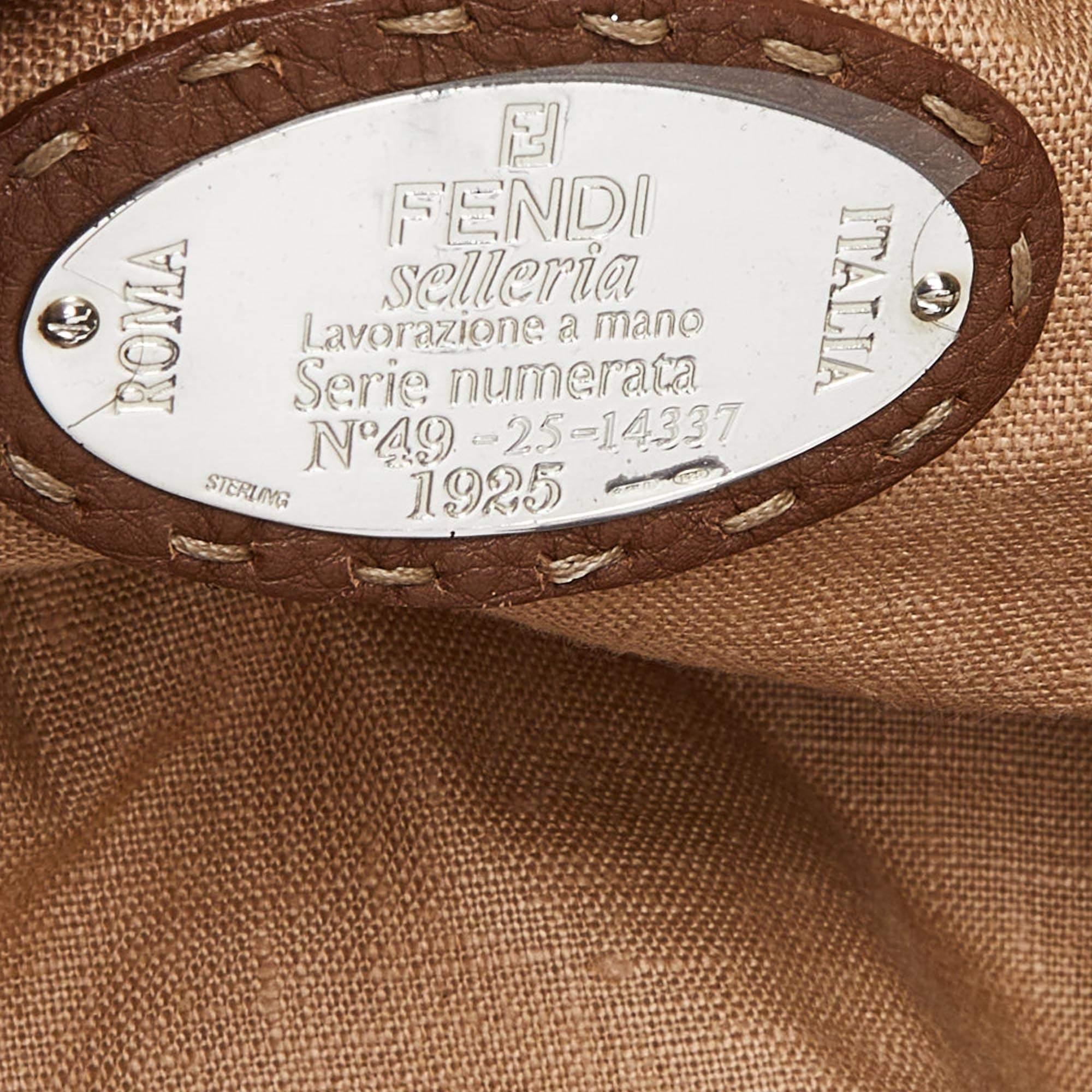Fendi Tri Color Selleria Canvas and Leather Shoulder Bag 5