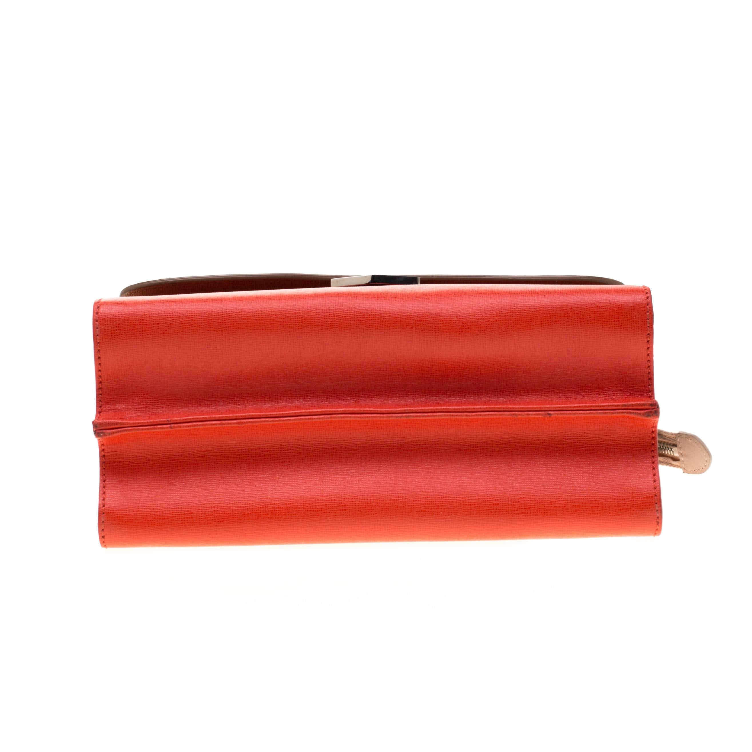 Fendi Tri Color Textured Leather Small Demi Jour Top Handle Bag 3