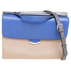 Fendi Tri Color Textured Leather Small Demi Jour Top Handle Bag