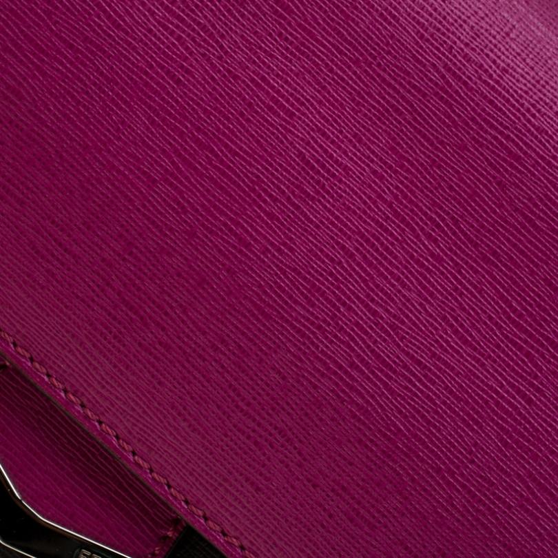 Fendi Tri Color Textured Leather Small Demi Jour Tote 5