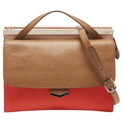 Fendi Tricolor Demi Jour Top Handle Bag aus Leder