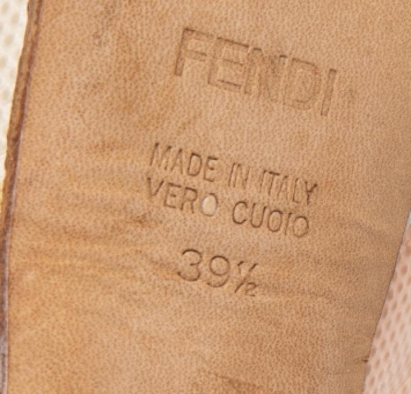 Fendi Tricolor Lizard Embossed Leather  Peep Toe Platform Pumps Size 39.5 For Sale 3