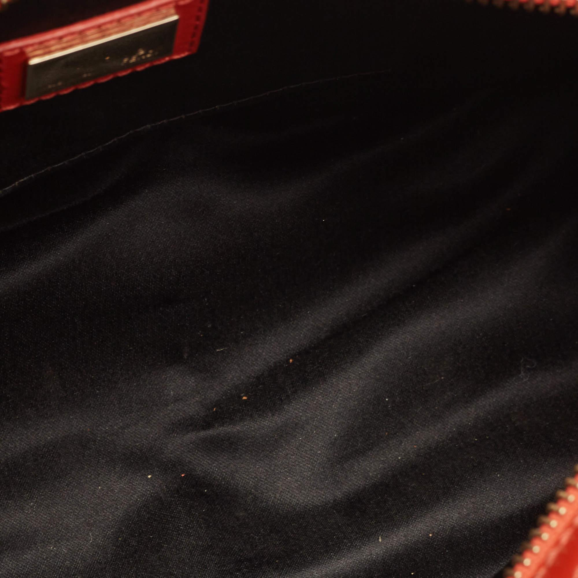 Fendi Tricolor Raffia and Leather Studded Satchel 6