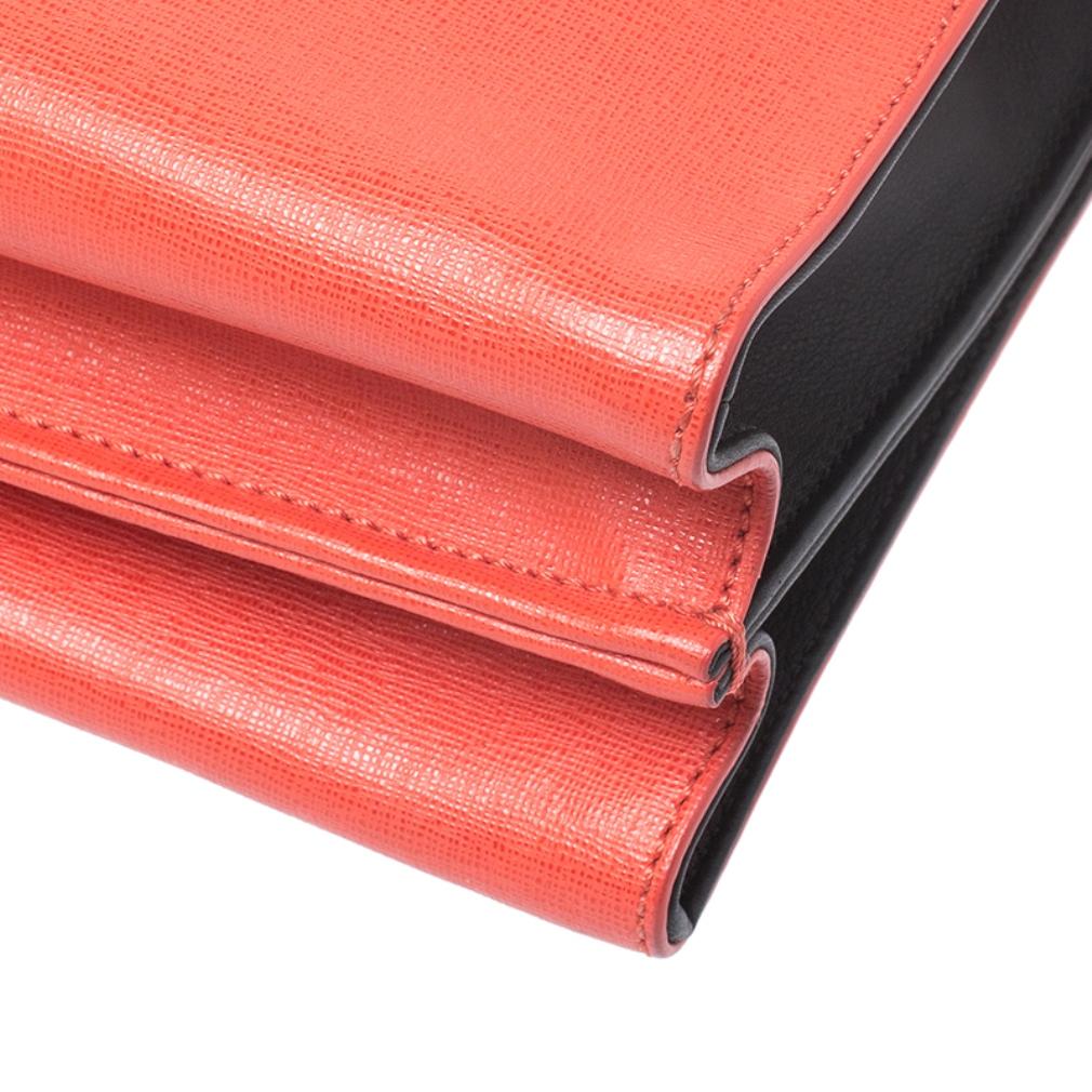 Fendi Tricolor Textured Leather Small Demi Jour Top Handle Bag 5