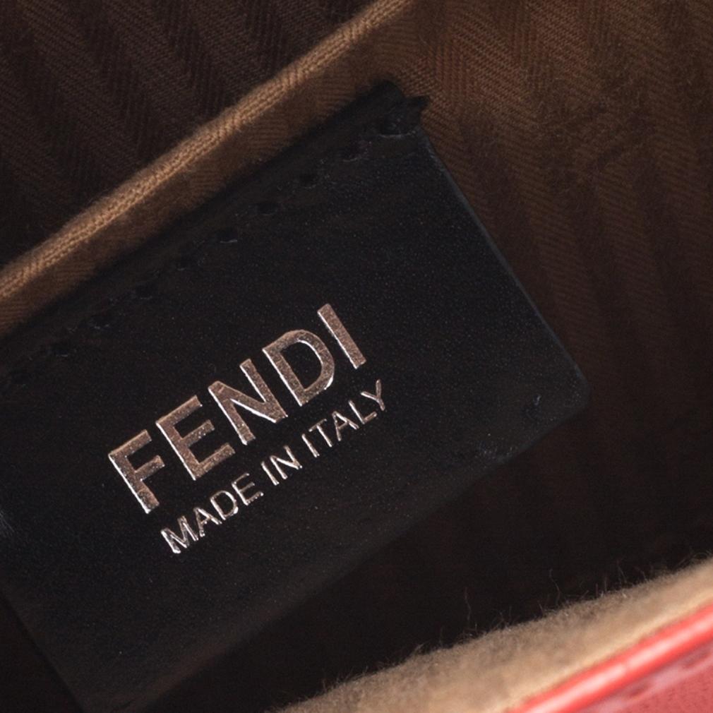 Fendi Tricolor Textured Leather Small Demi Jour Top Handle Bag 4