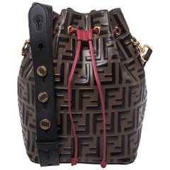 Fendi Tricolor Zucca Leder Mon Tresor Grande Beuteltasche