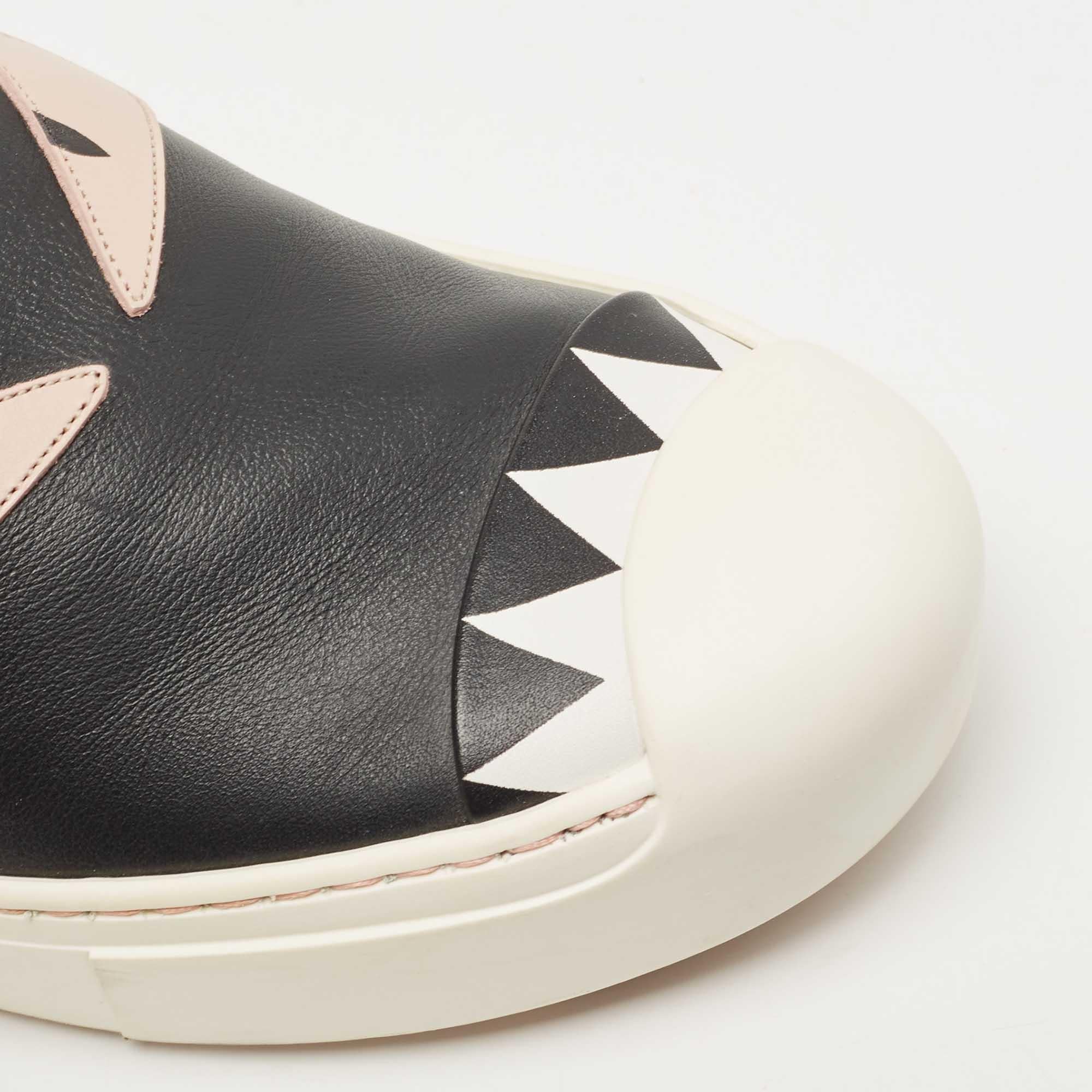 Fendi Tricolour Leather Monster Slip On Sneakers Size 37 1