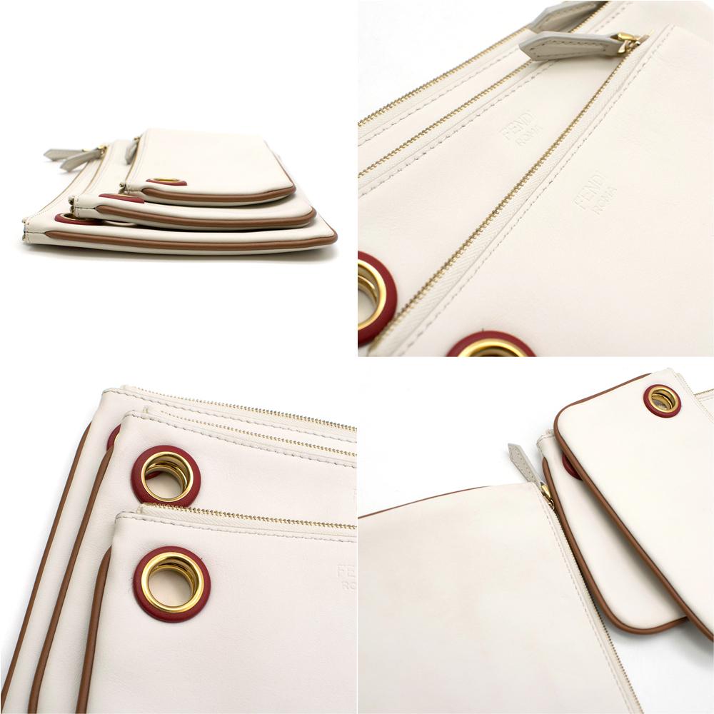 Fendi Triplette Wallet Set In White 1