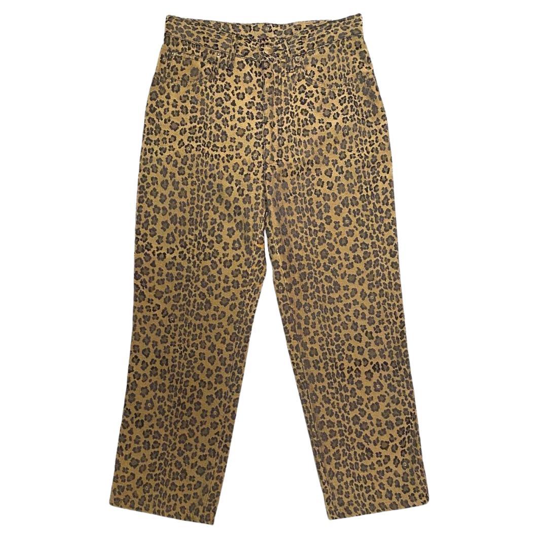 Pantalon Fendi   Jeans à taille haute en léopard en vente