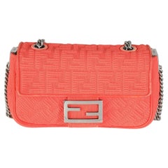 Borsa Fendi Tulipano in Fabrice tecnica FF Midi con catena Baguette