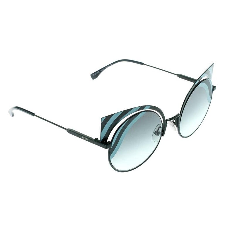 Fendi Turquoise /Green Gradient FF 0215/S Hypnoshine Cat Eye Sunglasses ...