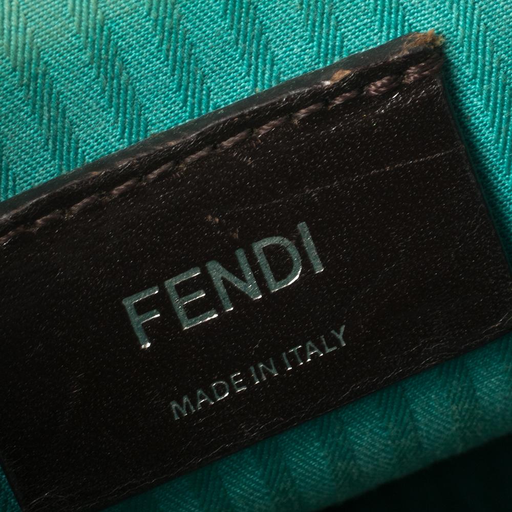 Mini Tote 2Jours de piel turquesa de Fendi 6