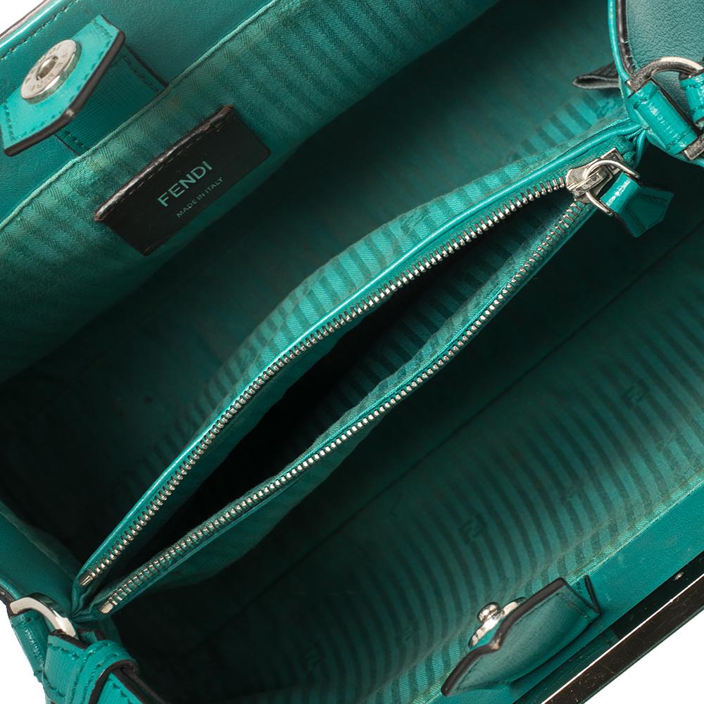 Mini Tote 2Jours de piel turquesa de Fendi 1