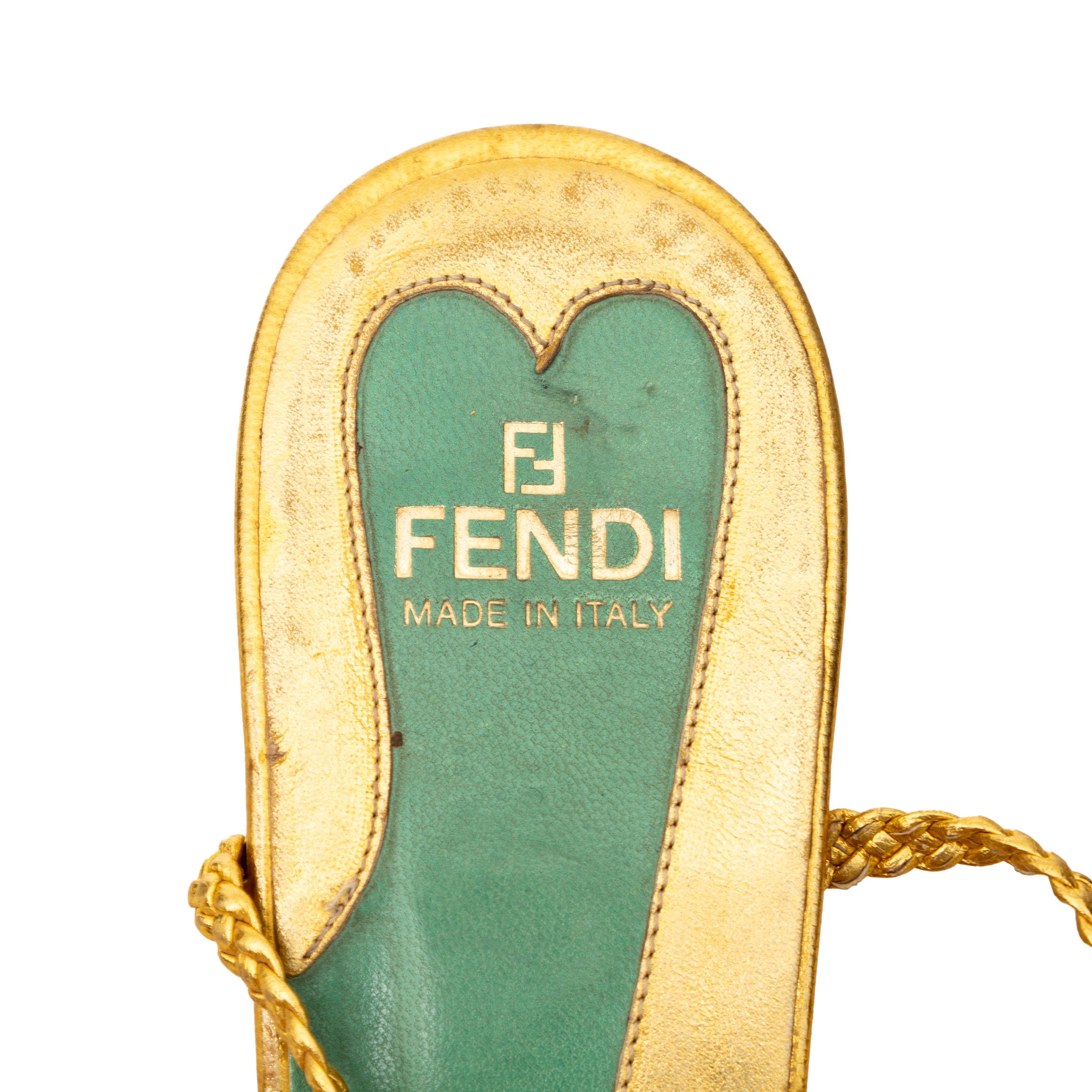 Tacones Fendi Turquesa con Pedrería - Años 90 2