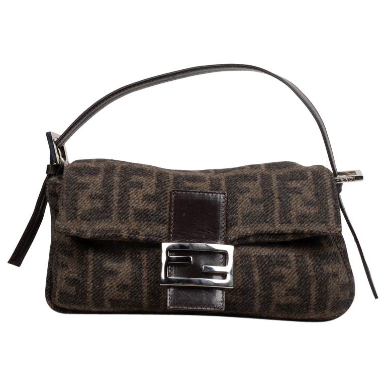 Fendi Tweed Zucca Baguette