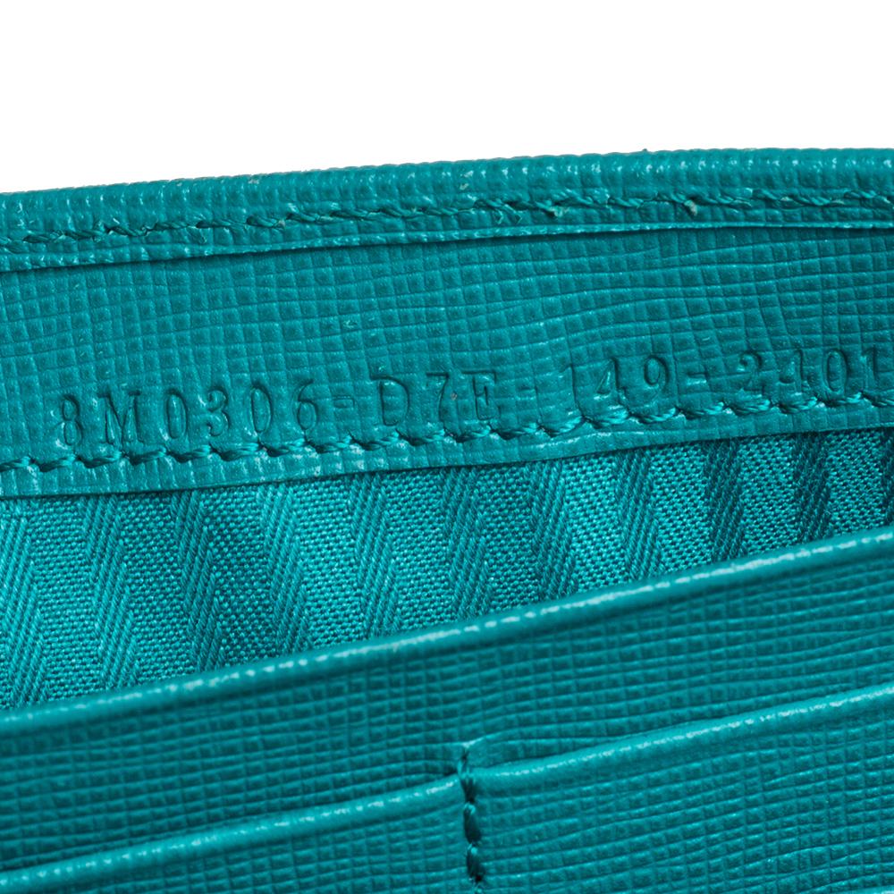 Fendi Two Tone Green Leather 2Jours Continental Wallet 3