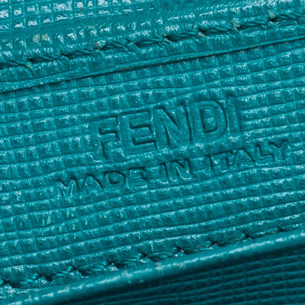 Fendi Two Tone Green Leather 2Jours Continental Wallet 4