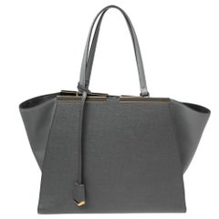 Fendi Two Tone Grey Leather Large 3Jours Tote