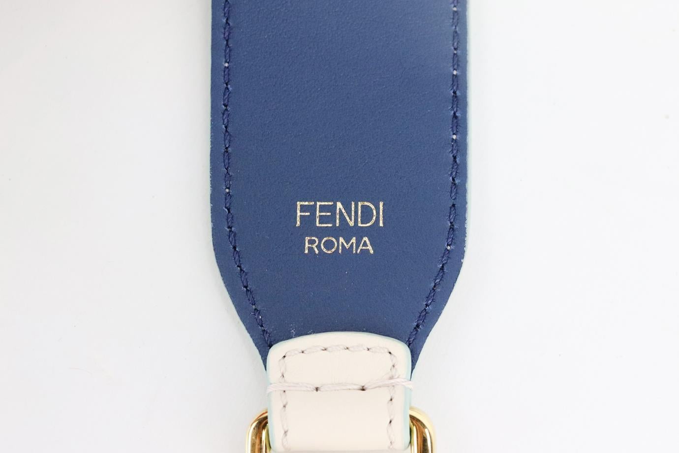Women's Fendi Two Tone Leather Bag Strap With Charm  For Sale