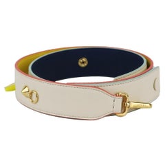 Fendi Two Tone Leather Bag Strap With Charm