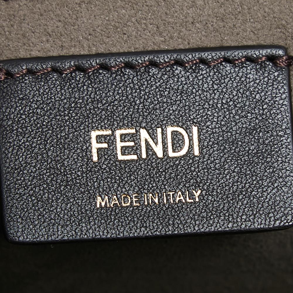 Fendi Two Tone Leather Kan I F Logo Shoulder Bag 4