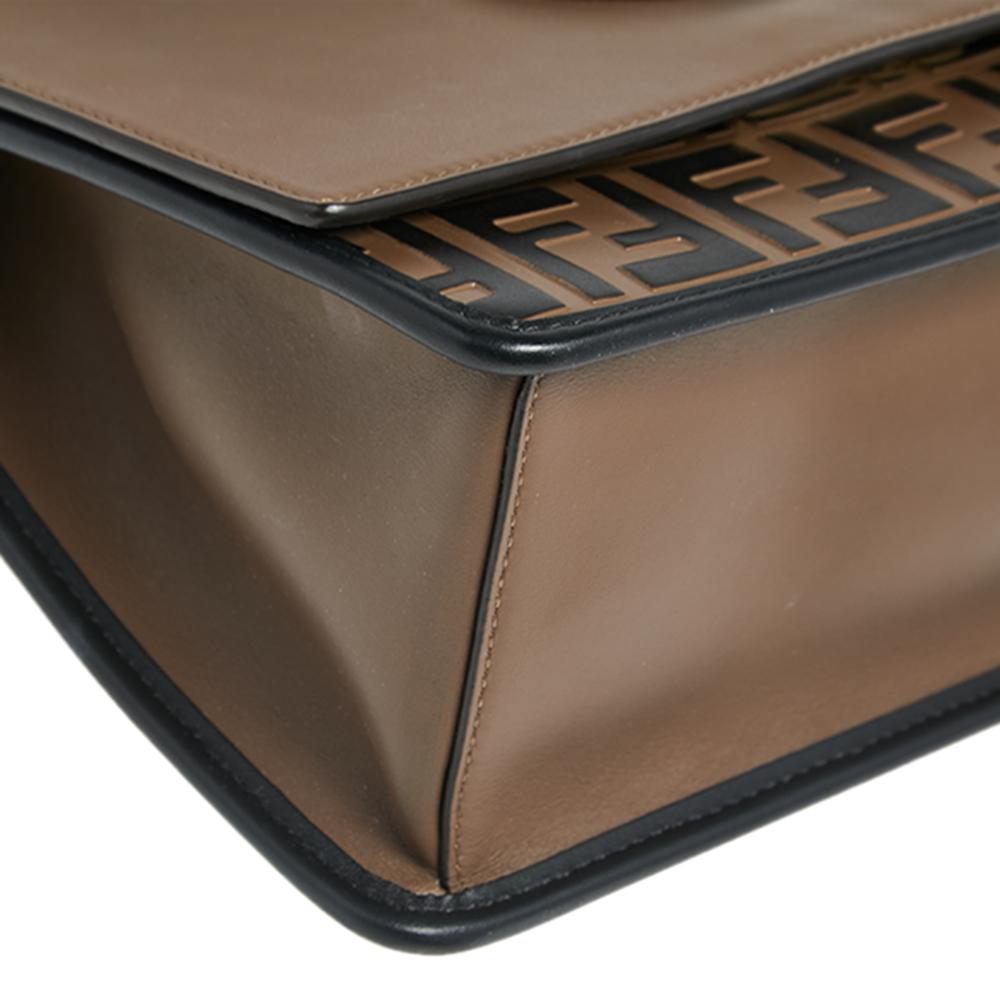 Fendi Two Tone Leather Kan I F Logo Shoulder Bag In Excellent Condition In Dubai, Al Qouz 2