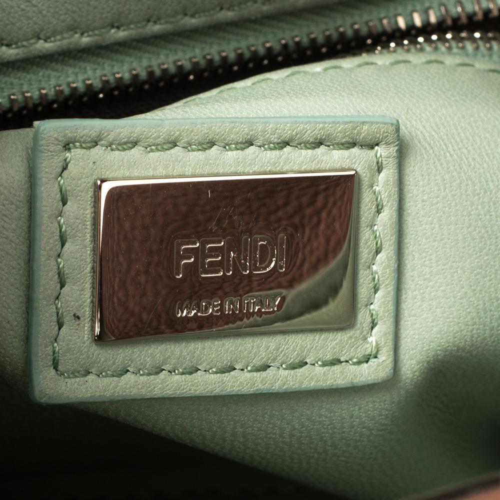 Fendi Two Tone Pink Leather Mini Peekaboo Top Handle Bag 3