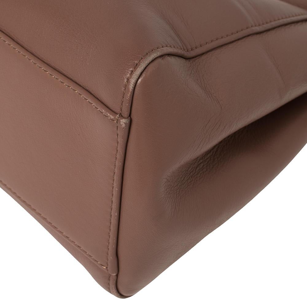 Fendi Two Tone Pink Leather Mini Peekaboo Top Handle Bag In Fair Condition In Dubai, Al Qouz 2