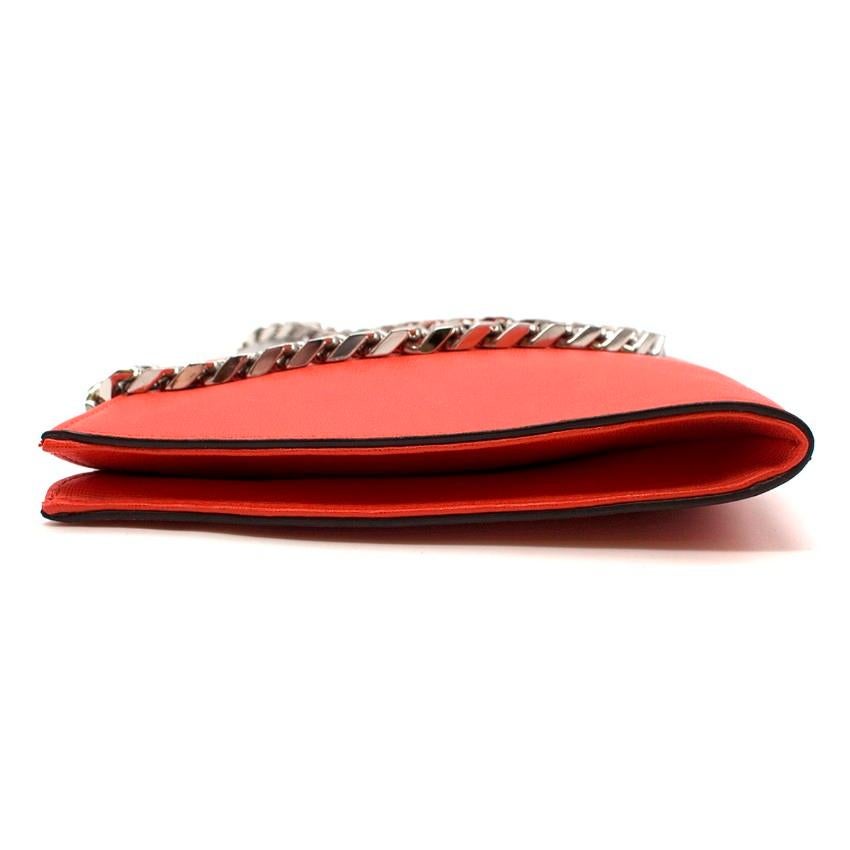 Fendi Two-tone red & silver leather clutch In Excellent Condition For Sale In London, GB