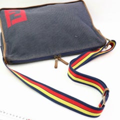 Fendi Ultra Logo Rainbow Messenger 870153 Blue Denim Cross Body Bag