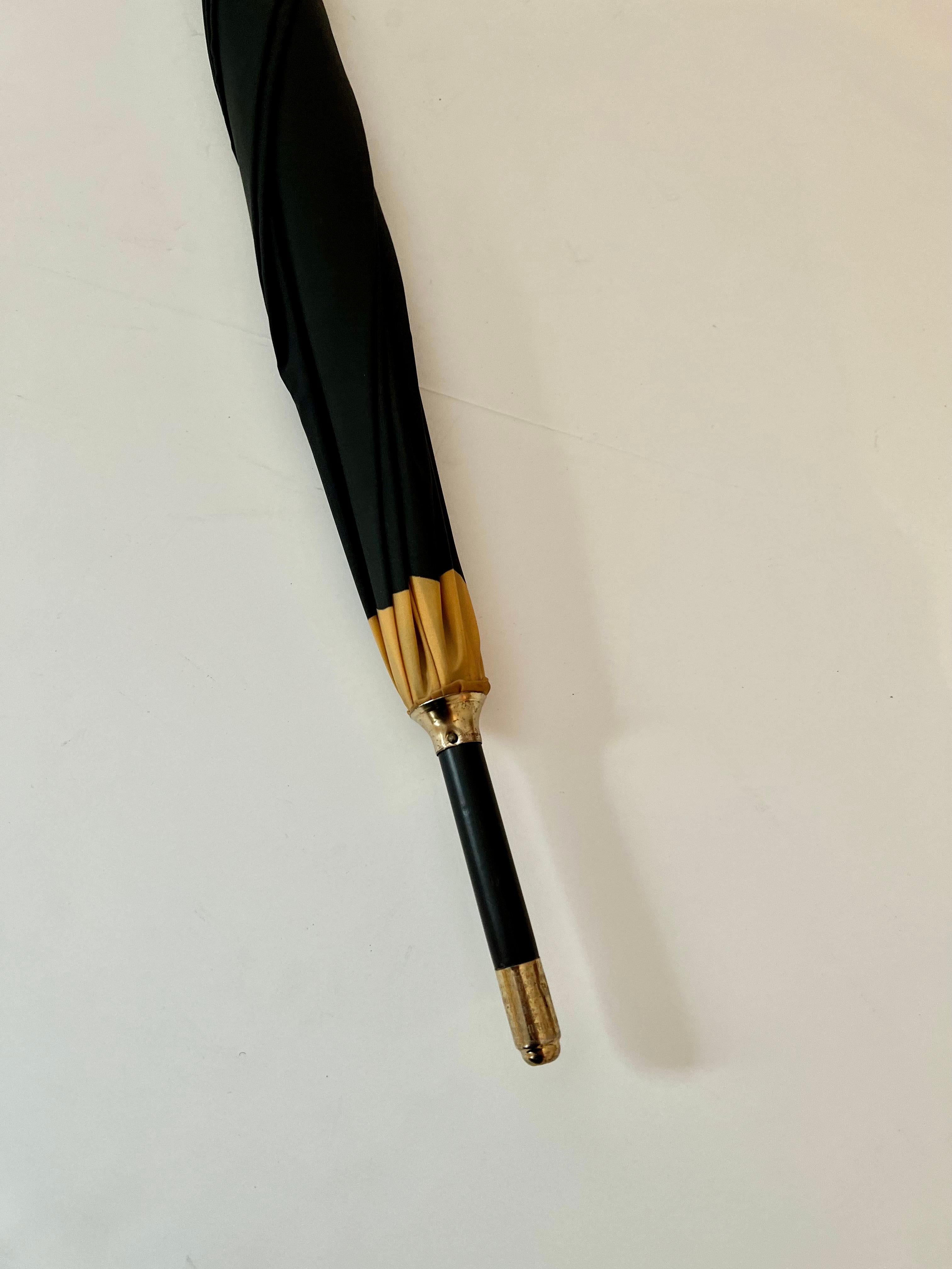 Mid-Century Modern Fendi Umbrella with Gold Logo For Sale