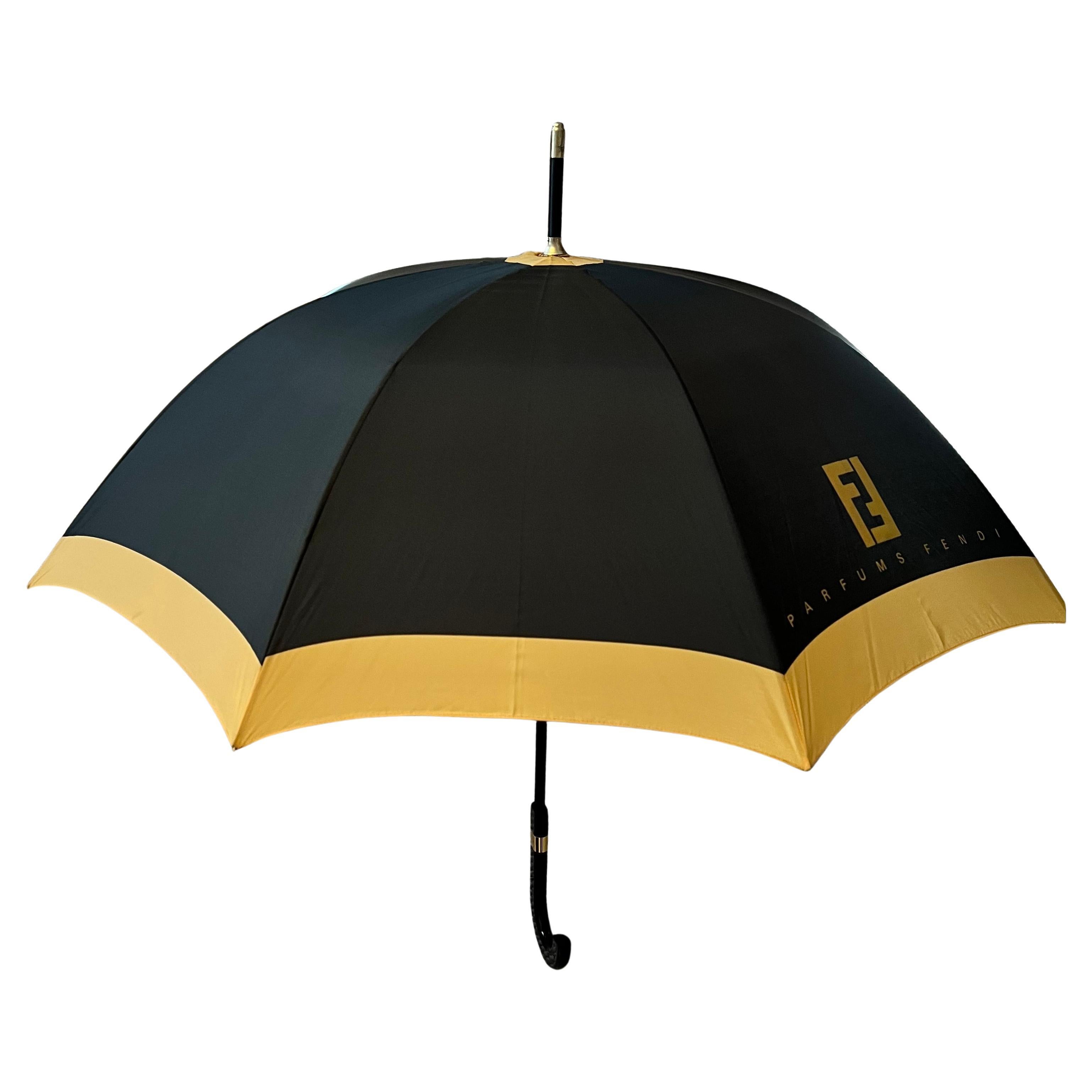 Fendi Umbrella with Gold Logo For Sale