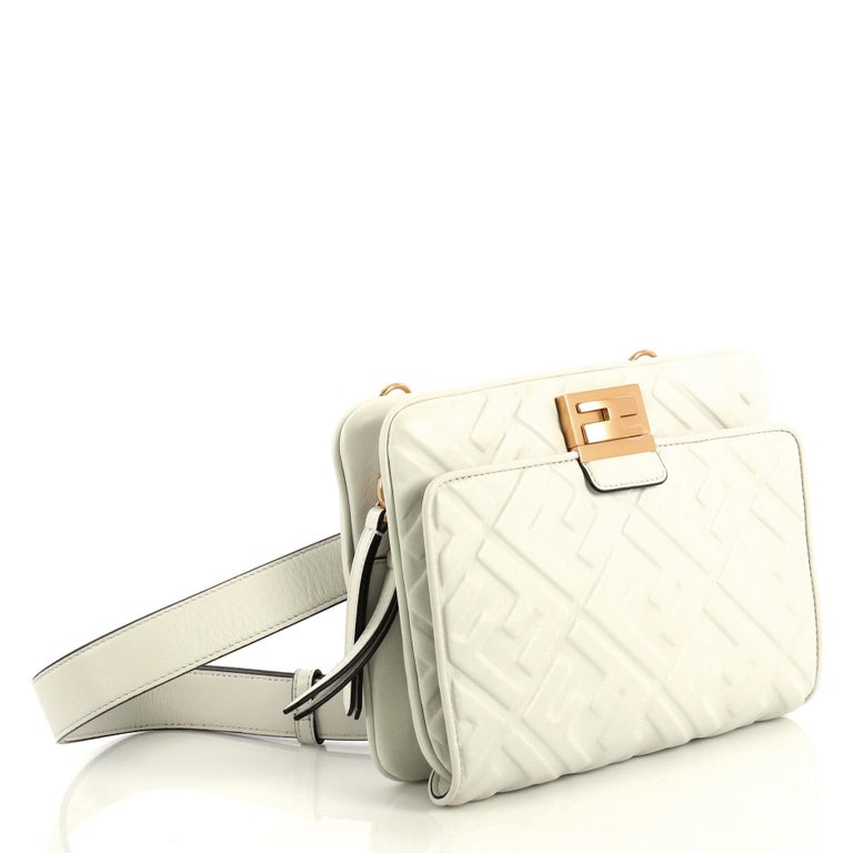 Fendi Upside Down Bag Zucca Embossed Leather At 1stdibs