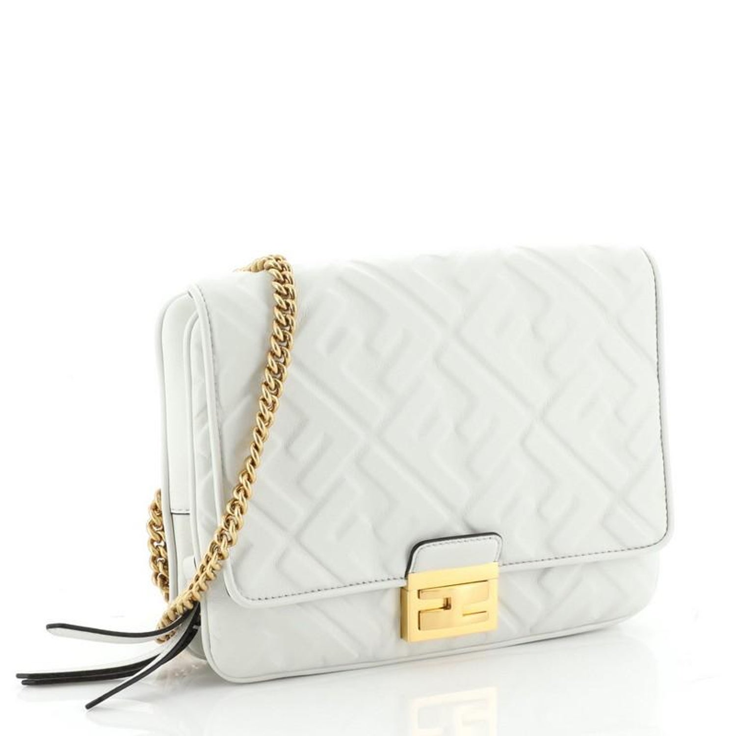 Fendi Upside Down Bag Zucca Embossed Leather For Sale At 1stdibs